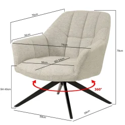 Mangohoutonline Fauteuil Tom Sand