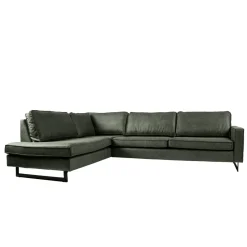 Mangohoutonline Hoekbank Barcelona 4-zits Links Groen Mahom