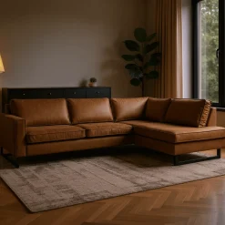 Mangohoutonline Hoekbank Barcelona 4-zits Rechts Cognac Mahom