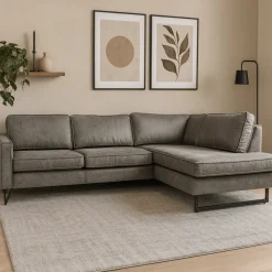 Mangohoutonline Hoekbank Barcelona 4-zits Rechts Antraciet Mahom