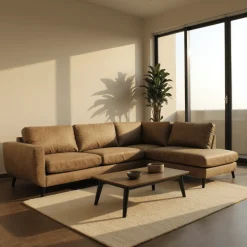 Mangohoutonline Hoekbank Bonanza 4-zits Rechts Bruin