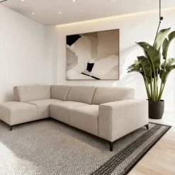 Mangohoutonline Hoekbank Brooklyn 4-zits Links Beige Mahom