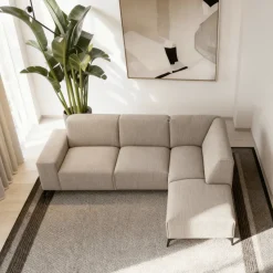 Mangohoutonline Hoekbank Brooklyn 4-zits Rechts Beige Mahom