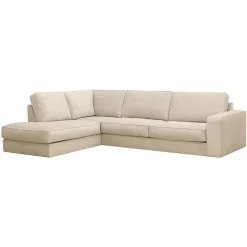 Mangohoutonline Hoekbank Colton 4-zits Links Crème Mahom