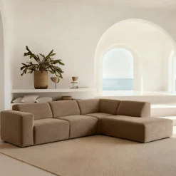 Mangohoutonline Hoekbank Isabel 4-zits Rechts Taupe Mahom