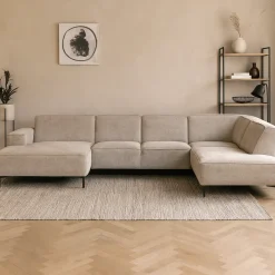 Mangohoutonline Hoekbank Madrid 5-zits U-opstelling Rechts Stone Mahom