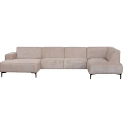 Mangohoutonline Hoekbank Madrid 5-zits U-opstelling Rechts Beige Mahom