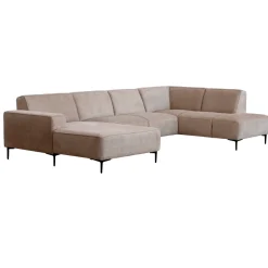 Mangohoutonline Hoekbank Madrid 5-zits U-opstelling Rechts Beige Mahom