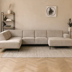 Mangohoutonline Hoekbank Madrid 5-zits U-opstelling Links Stone Mahom