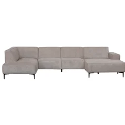 Mangohoutonline Hoekbank Madrid 5-zits U-opstelling Links Stone Mahom