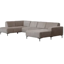 Mangohoutonline Hoekbank Madrid 5-zits U-opstelling Links Stone Mahom