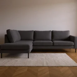 Mangohoutonline Hoekbank Malaga 4-zits Links Antraciet Mahom