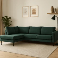 Mangohoutonline Hoekbank Malaga 4-zits Links Groen Mahom