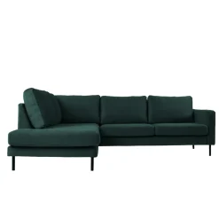 Mangohoutonline Hoekbank Malaga 4-zits Links Groen Mahom