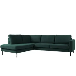 Mangohoutonline Hoekbank Malaga 4-zits Links Groen Mahom