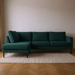 Mangohoutonline Hoekbank Malaga 4-zits Links Groen Mahom