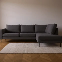 Mangohoutonline Hoekbank Malaga 4-zits Rechts Antraciet Mahom