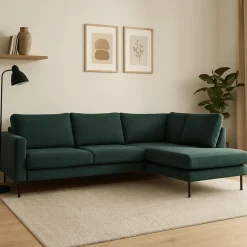 Mangohoutonline Hoekbank Malaga 4-zits Rechts Groen Mahom