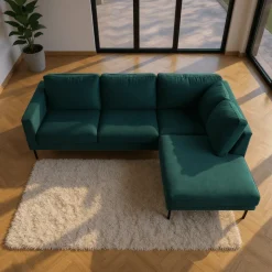 Mangohoutonline Hoekbank Malaga 4-zits Rechts Groen Mahom