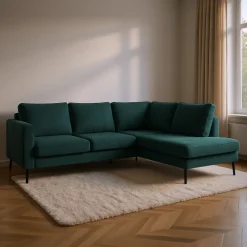 Mangohoutonline Hoekbank Malaga 4-zits Rechts Groen Mahom