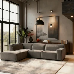 Mangohoutonline Hoekbank Milo 4-zits Links Taupe Mahom