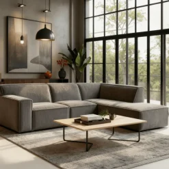 Mangohoutonline Hoekbank Milo 4-zits Rechts Taupe Mahom