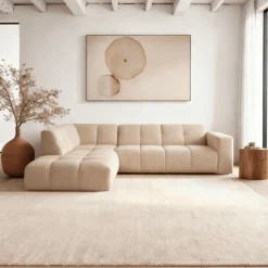 Mangohoutonline Hoekbank Noah 4-zits Links Crème Mahom