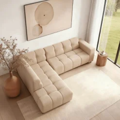 Mangohoutonline Hoekbank Noah 4-zits Links Crème Mahom