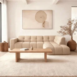 Mangohoutonline Hoekbank Noah 4-zits Rechts Crème Mahom