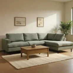 Mangohoutonline Hoekbank Nolio 4-zits Rechts Groen