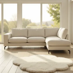 Mangohoutonline Hoekbank Nora 4-zits Rechts Crème