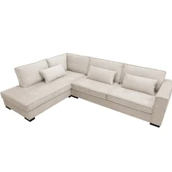 Mangohoutonline Hoekbank Nova 4-zits Links Crème Mahom