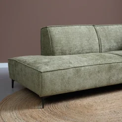 Mangohoutonline Hoekbank River 5-zits U-opstelling Links Groen PEPP