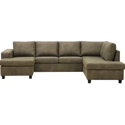 Mangohoutonline Hoekbank Santiago 4-zits U-opstelling Rechts Groen Mahom