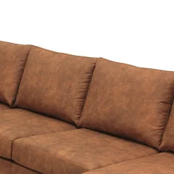 Mangohoutonline Hoekbank Santiago 4-zits U-opstelling Links Cognac Mahom