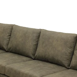 Mangohoutonline Hoekbank Santiago 4-zits U-opstelling Links Groen Mahom