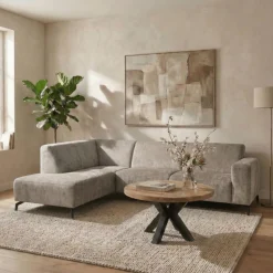 Mangohoutonline Hoekbank Sevilla 4-zits Links Donkergrijs Mahom