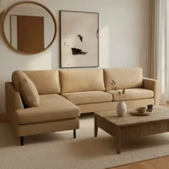 Mangohoutonline Hoekbank Sterre 4-zits Links Crème Mahom