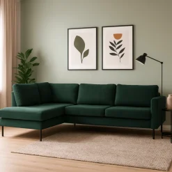 Mangohoutonline Hoekbank Sterre 4-zits Links Groen Mahom