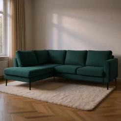 Mangohoutonline Hoekbank Sterre 4-zits Links Groen Mahom