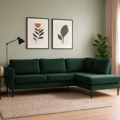 Mangohoutonline Hoekbank Sterre 4-zits Rechts Groen Mahom