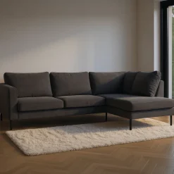 Mangohoutonline Hoekbank Sterre 4-zits Rechts Antraciet Mahom