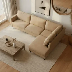 Mangohoutonline Hoekbank Sterre 4-zits Rechts Crème Mahom