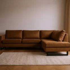 Mangohoutonline Hoekbank Twenty Five 4-zits Rechts Cognac Mahom