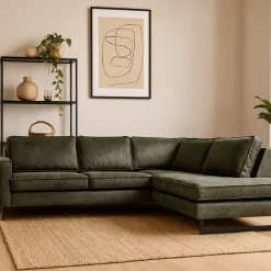 Mangohoutonline Hoekbank Twenty Five 4-zits Rechts Groen Mahom