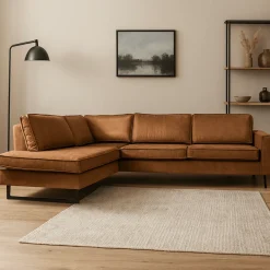 Mangohoutonline Hoekbank Twenty Five 4-zits Links Cognac Mahom