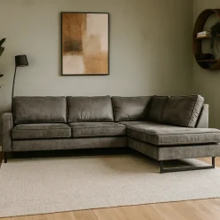 Mangohoutonline Hoekbank Twenty Five 4-zits Rechts Antraciet Mahom