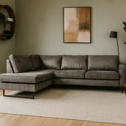 Mangohoutonline Hoekbank Twenty Five 4-zits Links Antraciet Mahom