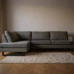 Mangohoutonline Hoekbank Twenty Five 4-zits Links Antraciet Mahom