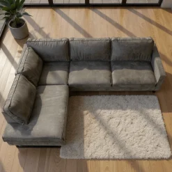 Mangohoutonline Hoekbank Twenty Five 4-zits Links Antraciet Mahom